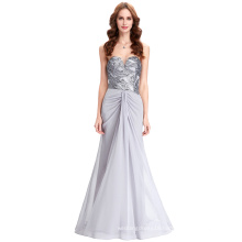 Starzz 2016 Ladies Strapless Sequins Chiffon Long Grey Evening Dress 8 Size US 2~16 ST000119-1